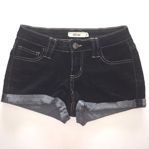 H&M Black Jean Shorts with Rolled Hem
